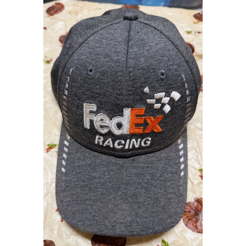 New Era 9FORTY FedEx Racing Denny Hamlin 11 Hat Adjustable Grey NASCAR Cap